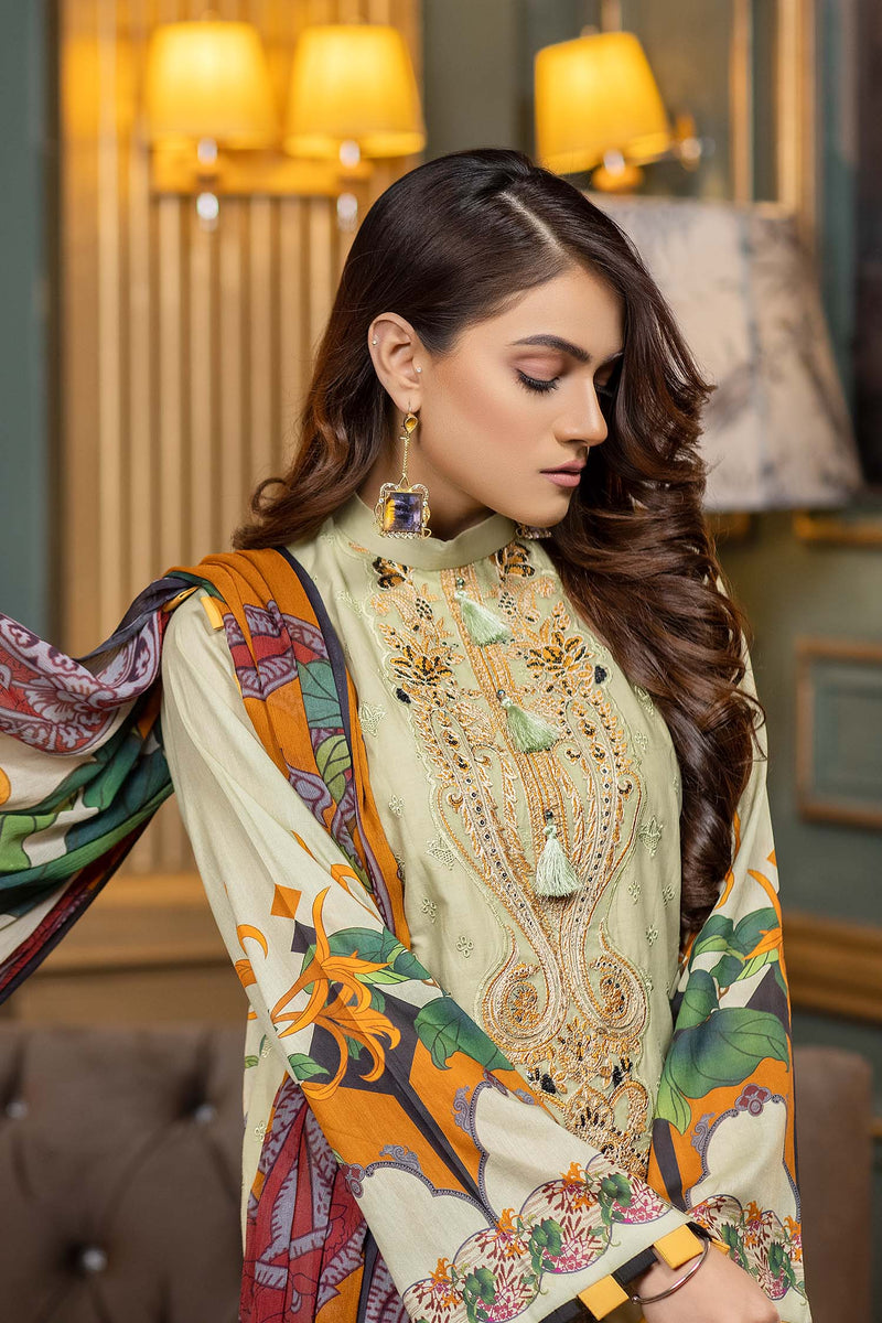 Green Mist - Stitched Printed & Embroidered Lawn