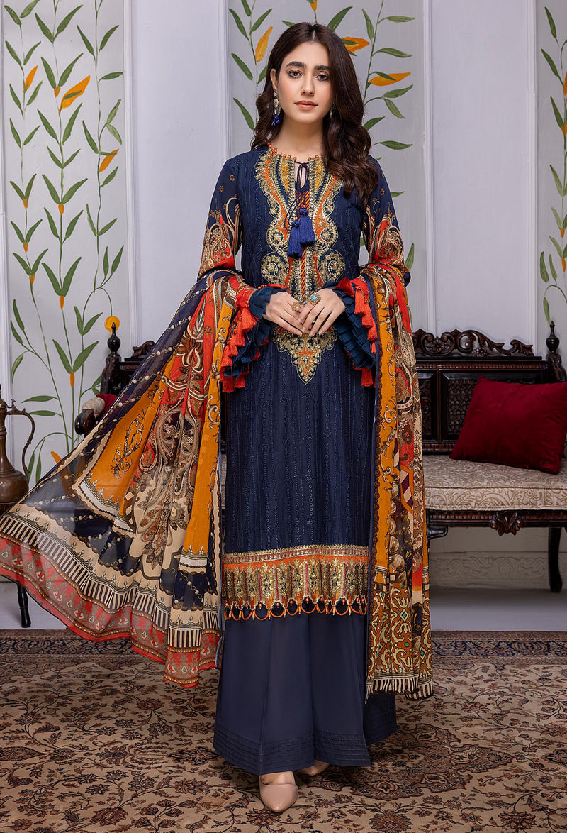 Simrn - Embroidered Chikankari Lawn 3PC