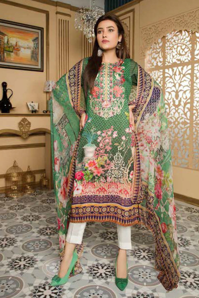 Glance - Digital Printed and Embroidered Linen 3PC