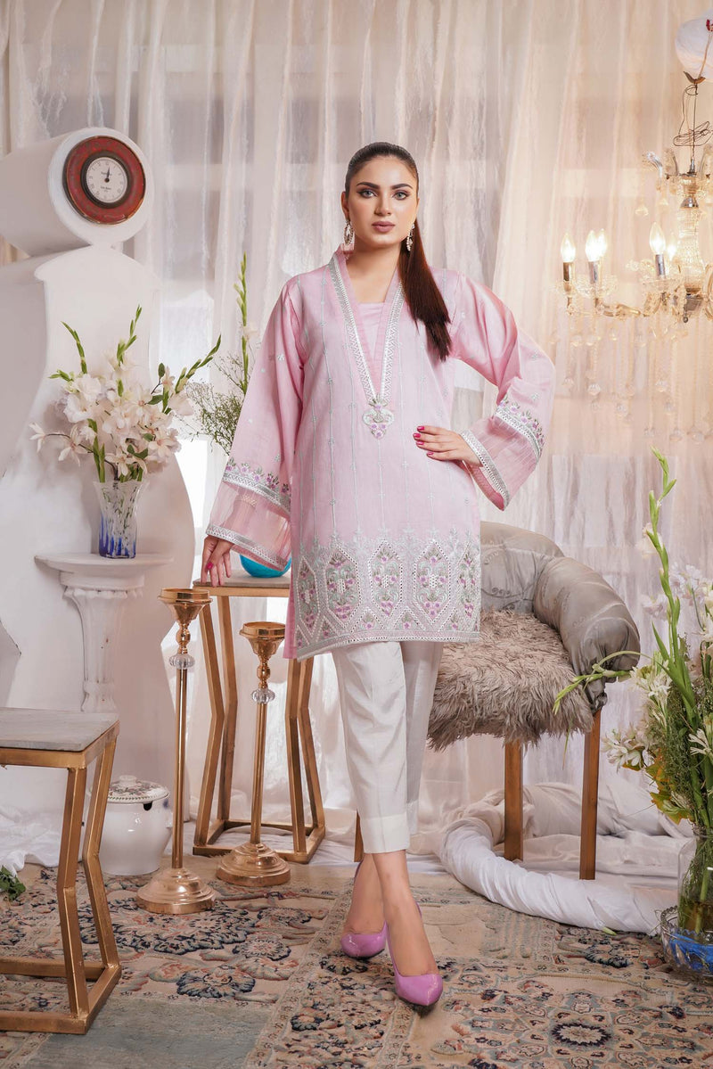 Chronic - Embroidered Paper Silk Stitch Kurti