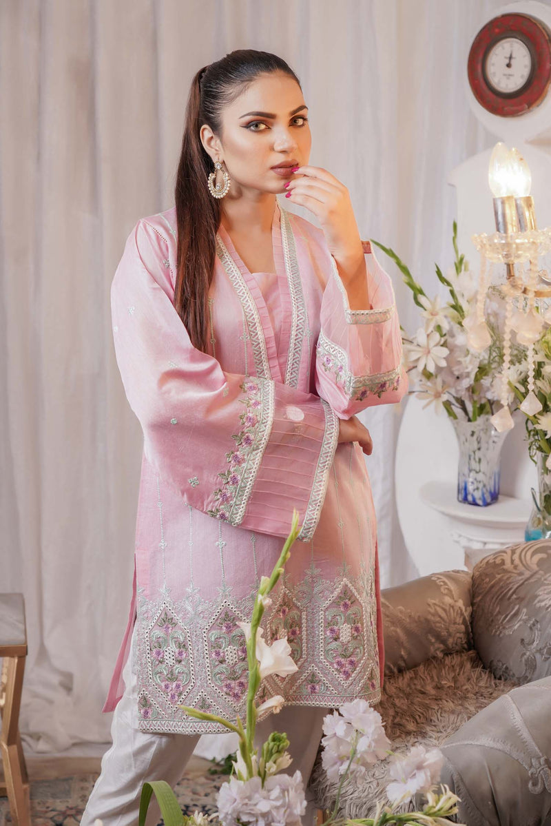 Chronic - Embroidered Paper Silk Stitch Kurti