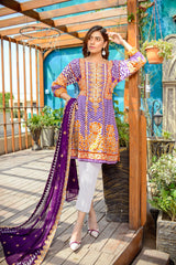 Thistle- Printed and Embroidered Lawn 3PC