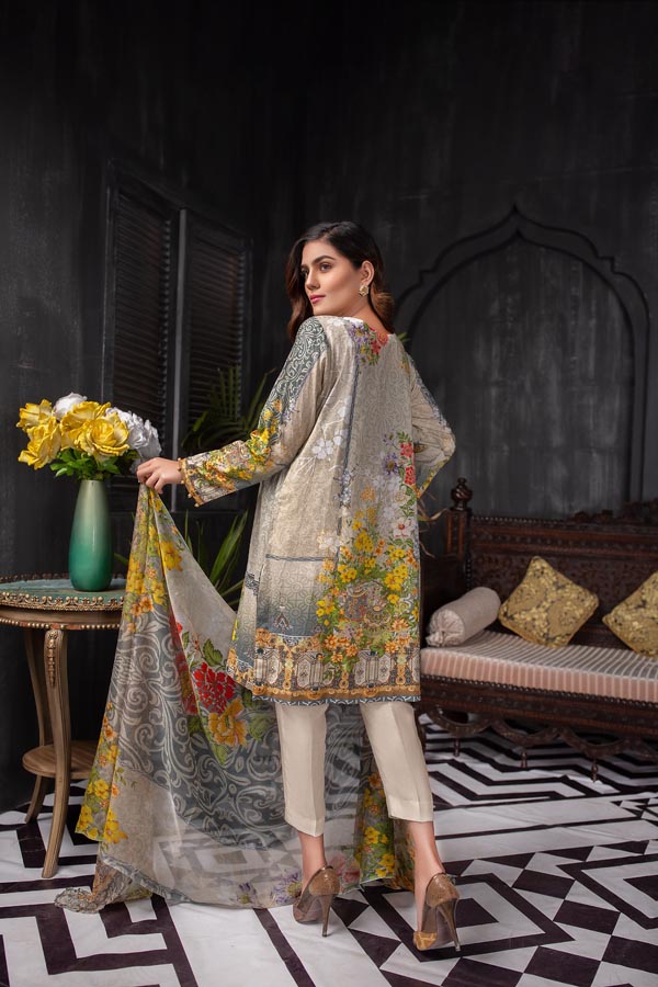 ASH – DIGITAL EMBROIDERED LAWN (UNSTITCH)