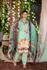 Tamarin - Digital Printed & Embroidered Linen 3PC