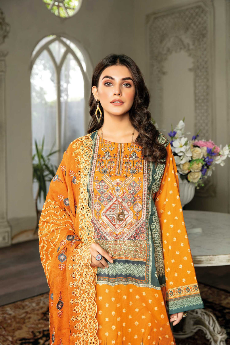 SunFlower - Digital Printed & Embroidered Lawn 3PC